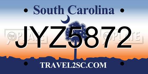 JYZ5872 South Carolina License Plate