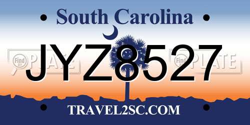 JYZ8527 South Carolina License Plate
