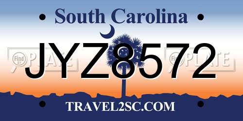 JYZ8572 South Carolina License Plate