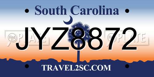 JYZ8872 South Carolina License Plate