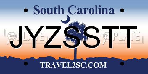 JYZSSTT South Carolina License Plate