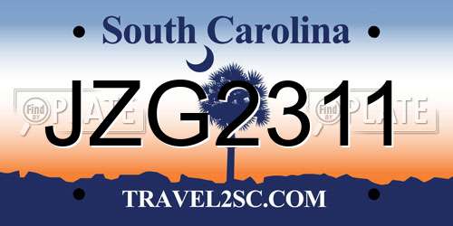 JZG2311 South Carolina License Plate