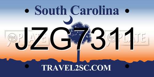 JZG7311 South Carolina License Plate