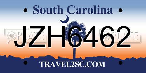 JZH6462 South Carolina License Plate
