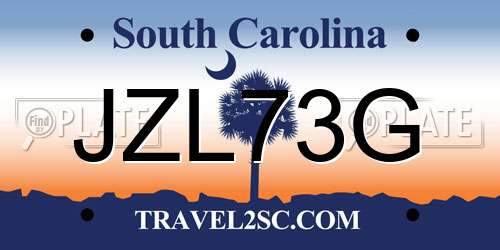 JZL73G South Carolina License Plate
