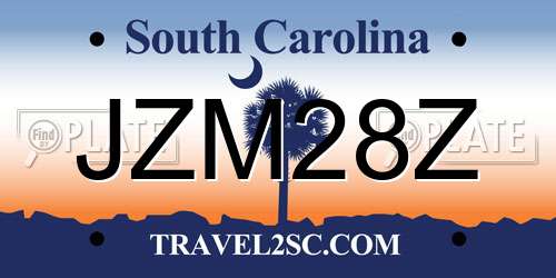 JZM28Z South Carolina License Plate