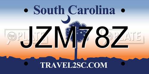 JZM78Z South Carolina License Plate