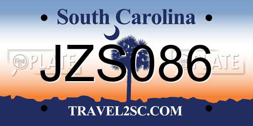 JZS086 South Carolina License Plate