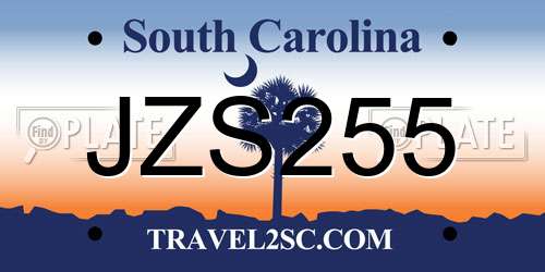 JZS255 South Carolina License Plate