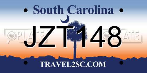 JZT148 South Carolina License Plate