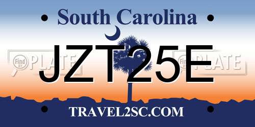 JZT25E South Carolina License Plate