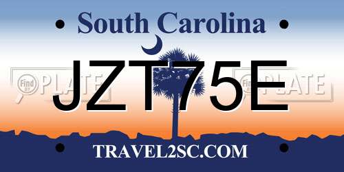 JZT75E South Carolina License Plate
