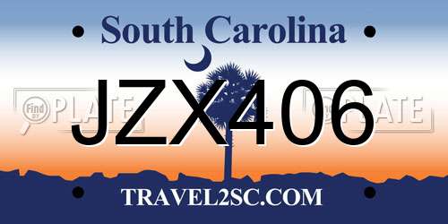 JZX406 South Carolina License Plate