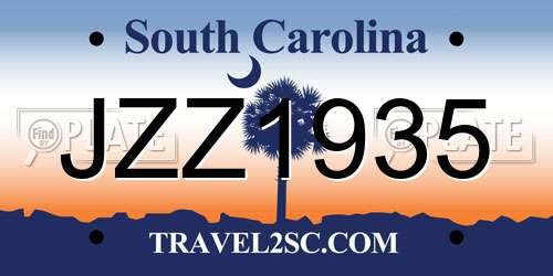 JZZ1935 South Carolina License Plate