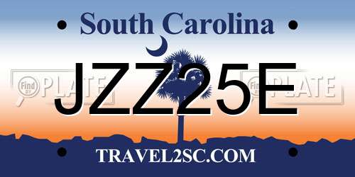 JZZ25E South Carolina License Plate