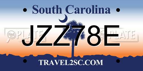 JZZ78E South Carolina License Plate