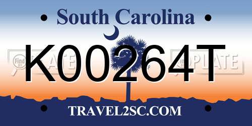 K00264T South Carolina License Plate