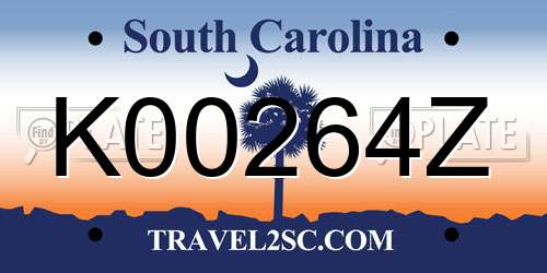 K00264Z South Carolina License Plate