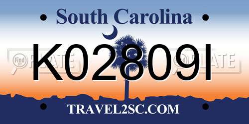 K02809I South Carolina License Plate