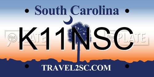 K11NSC South Carolina License Plate