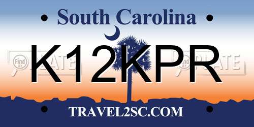 K12KPR South Carolina License Plate