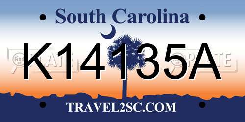 K14135A South Carolina License Plate