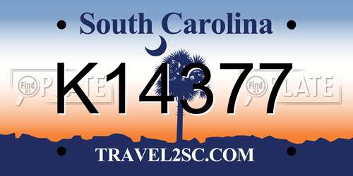K14377 South Carolina License Plate