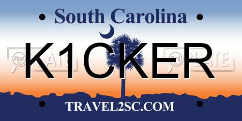 K1CKER South Carolina License Plate