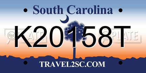 K20158T South Carolina License Plate