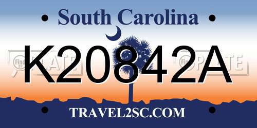 K20842A South Carolina License Plate