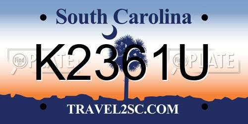 K2361U South Carolina License Plate