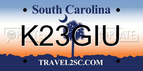 K23GIU South Carolina License Plate