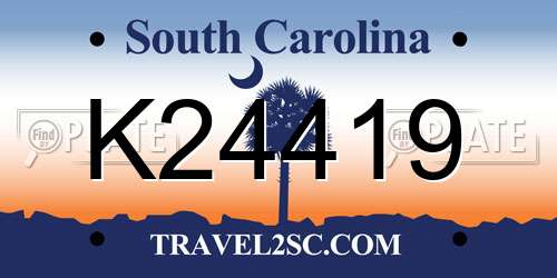 K24419 South Carolina License Plate
