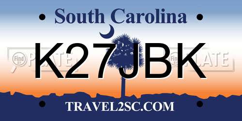 K27JBK South Carolina License Plate