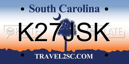 K27JSK South Carolina License Plate