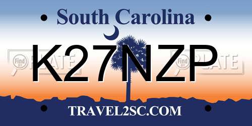 K27NZP South Carolina License Plate