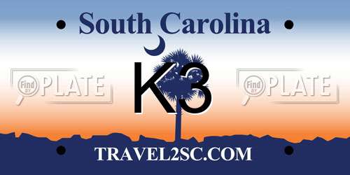 K3 South Carolina License Plate