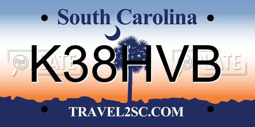 K38HVB South Carolina License Plate