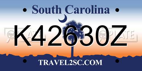 K42630Z South Carolina License Plate