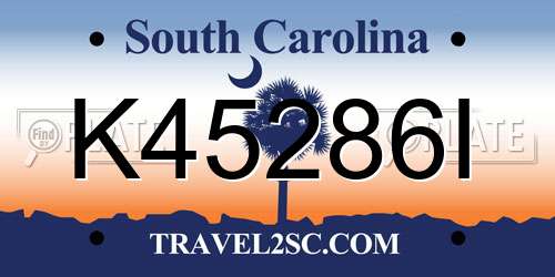 K45286I South Carolina License Plate