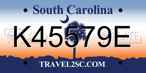 K45579E South Carolina License Plate