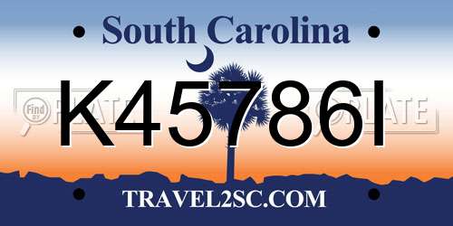 K45786I South Carolina License Plate