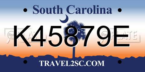 K45879E South Carolina License Plate