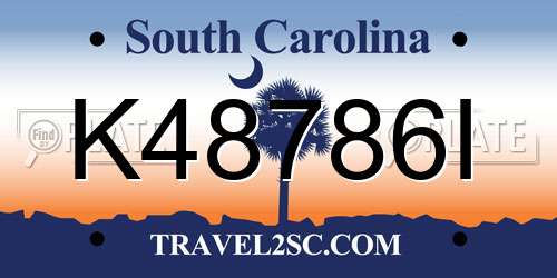K48786I South Carolina License Plate