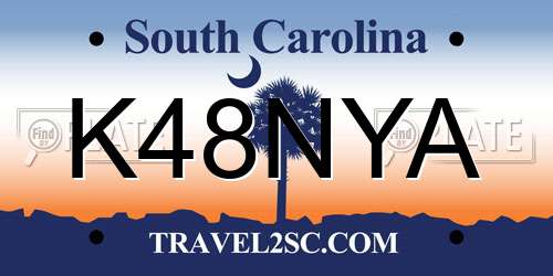 K48NYA South Carolina License Plate
