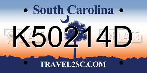 K50214D South Carolina License Plate