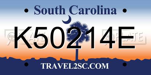 K50214E South Carolina License Plate