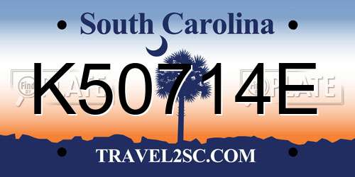 K50714E South Carolina License Plate
