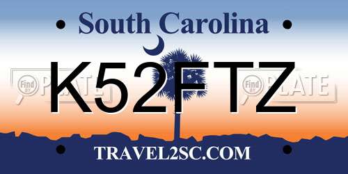 K52FTZ South Carolina License Plate