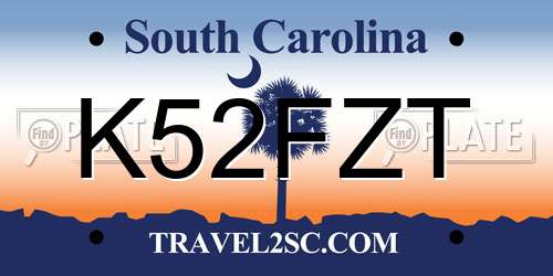 K52FZT South Carolina License Plate